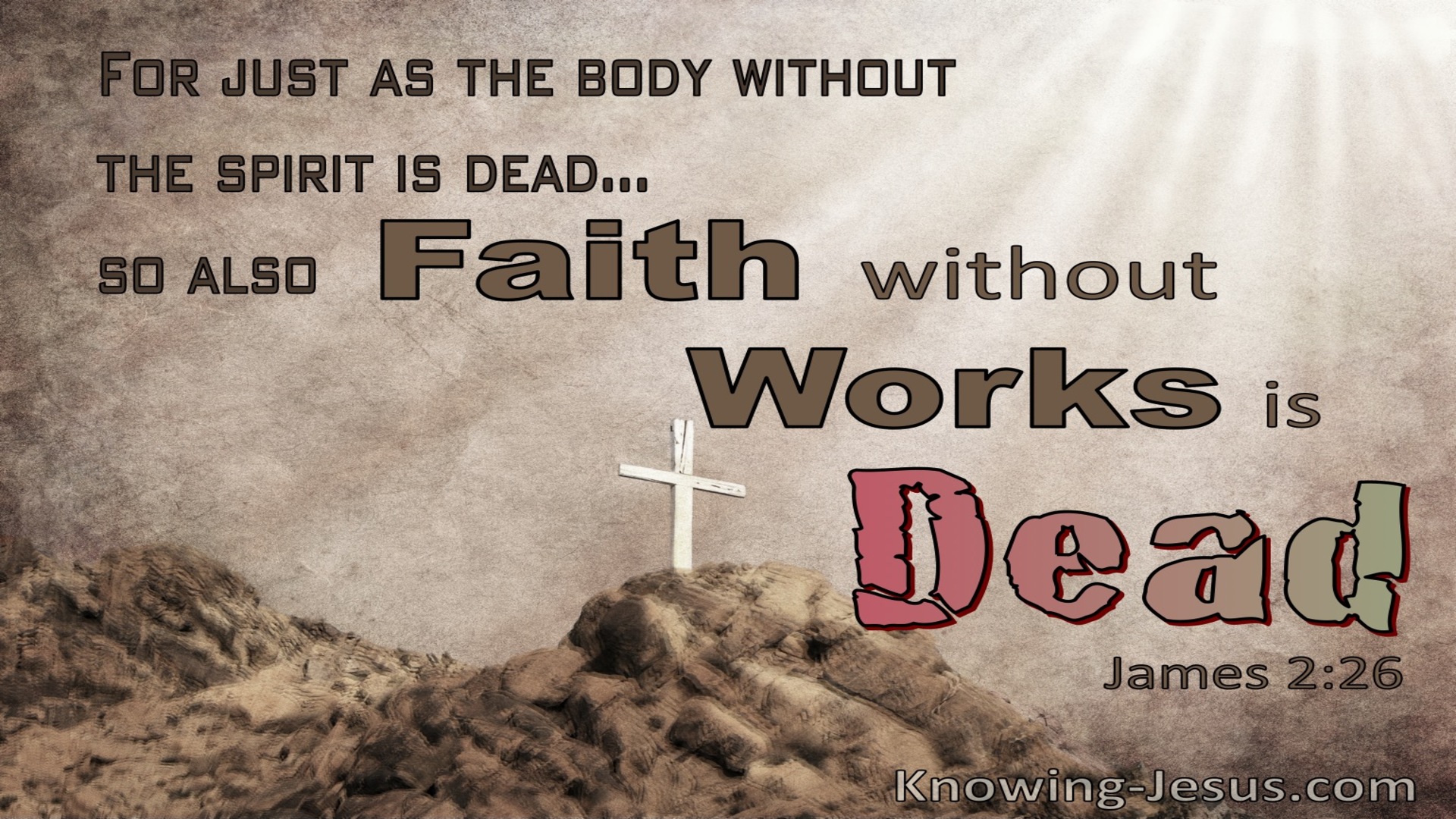 James 2:26 The Spirit Without The Body Is Dead So Faith Withourt Works Is Dead (brown)